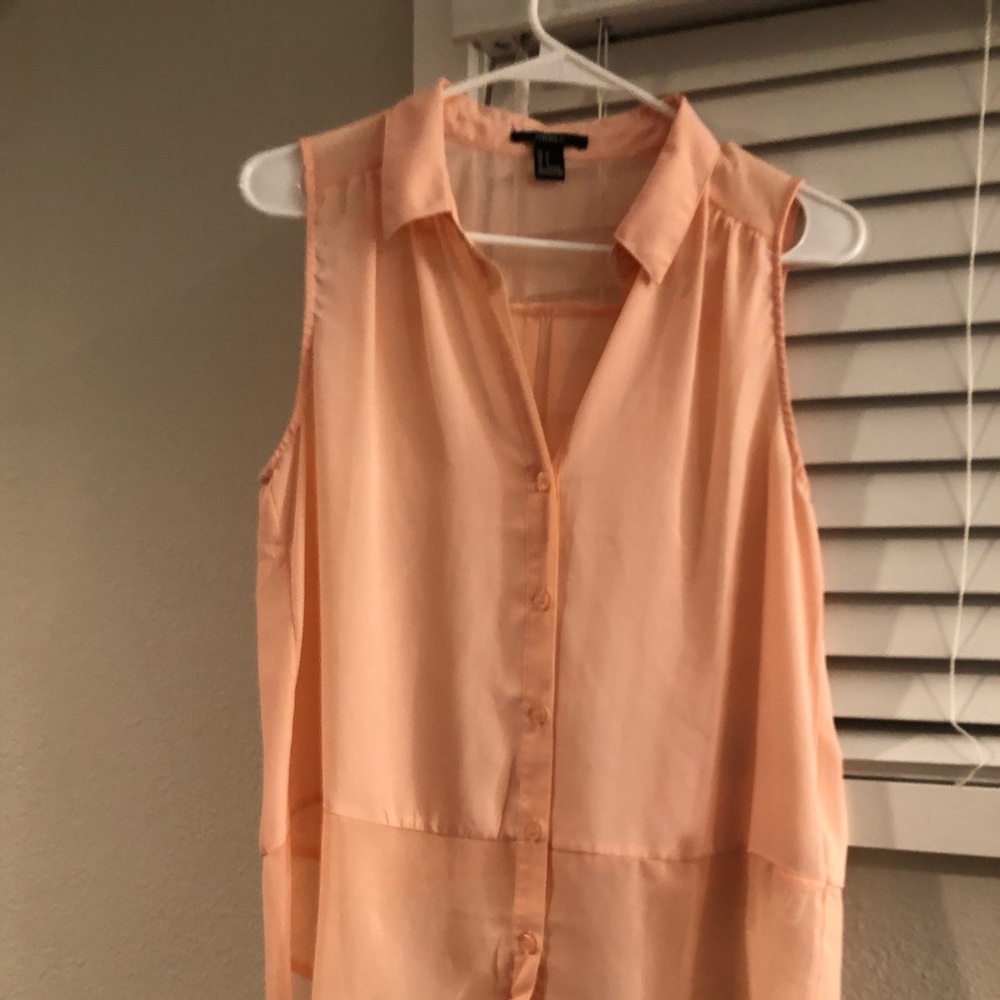 Sheer coral tank top